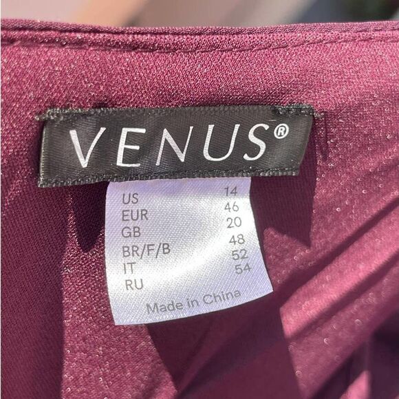 Venus Marron Sheer Cold Shoulder Formal Midi Dress size 14 - Picture 7 of 11